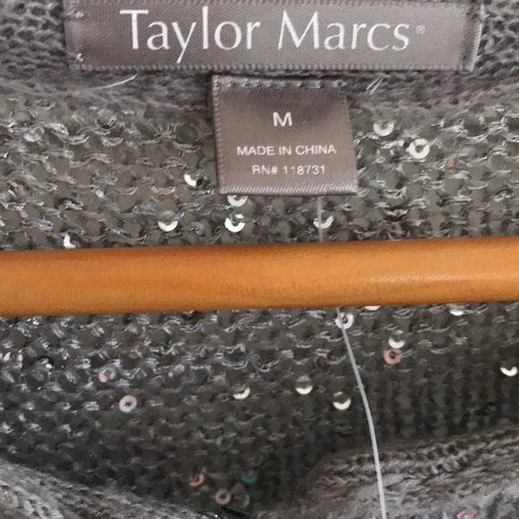 Taylor Marcs Gray Sequined Sweater - Picture 3 of 7